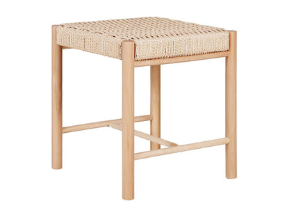 Tabouret Japandi Osier Et Bois Naturel - Ozy