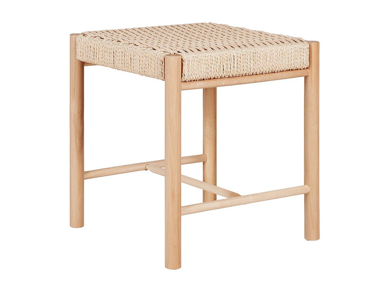 Tabouret Japandi Osier Et Bois Naturel - Ozy