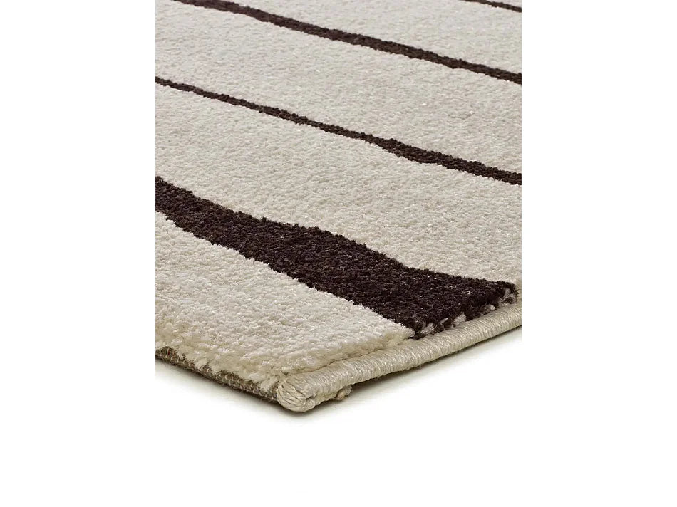 Tapis Japandi Moderne Blanc Noir - Rétro
