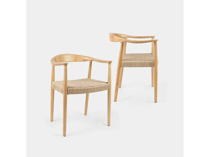 Chaise Salle À Manger Japandi Bois Naturel - Thesa