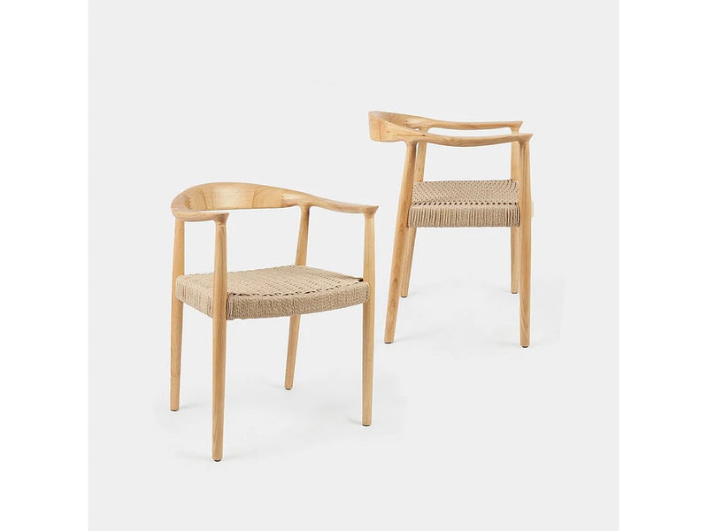 Chaise Salle À Manger Japandi Bois Naturel - Thesa