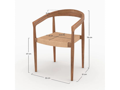 Chaise Japandi Bali En Bois Teck - Bali