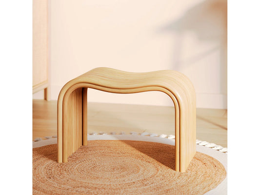 Tabouret Japandi En Rotin Wave - Wave