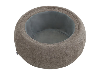 Table Basse Japandi Pouf Bouclette Marron - Sorieli