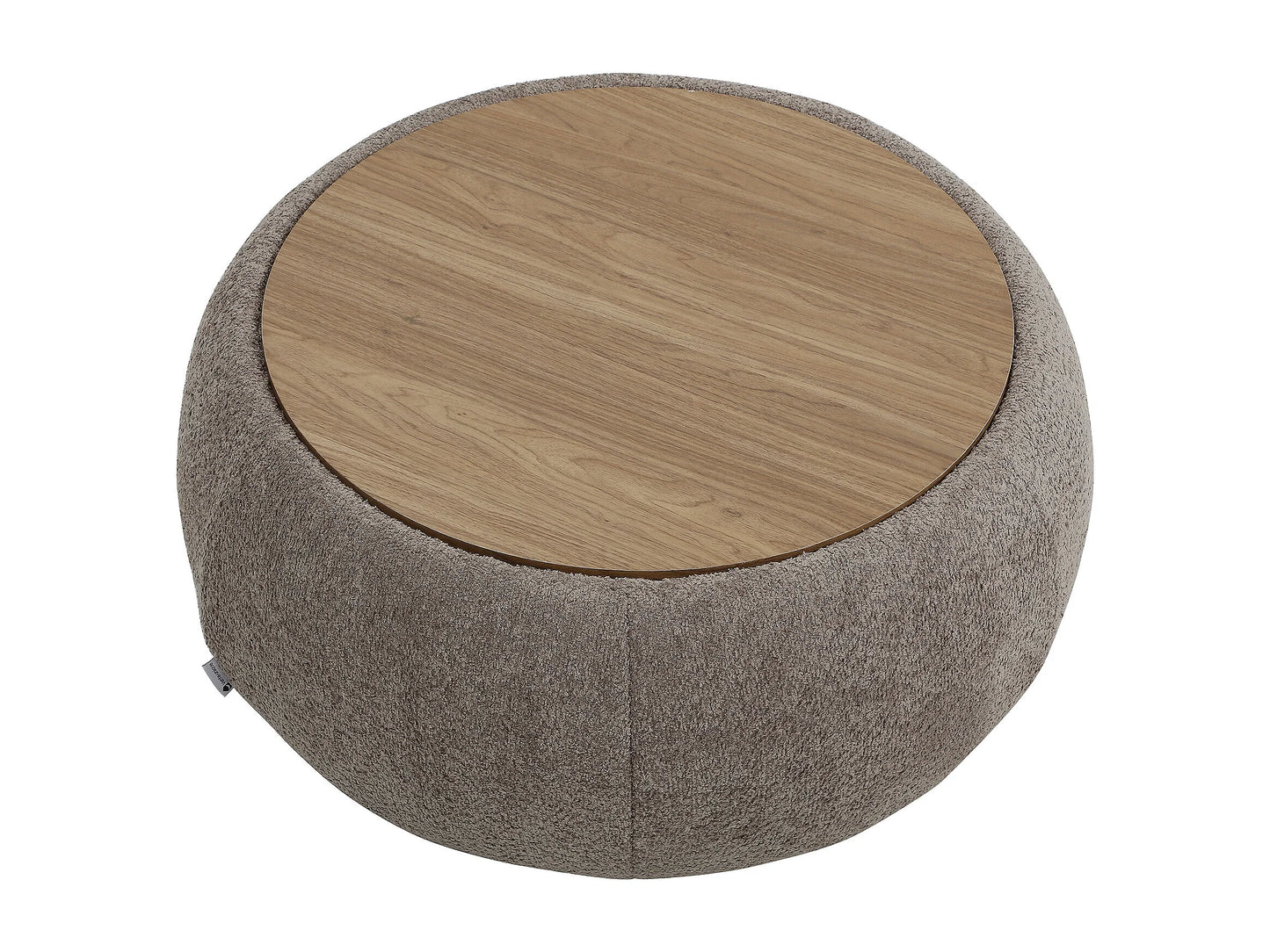 Table Basse Japandi Pouf Bouclette Marron - Sorieli