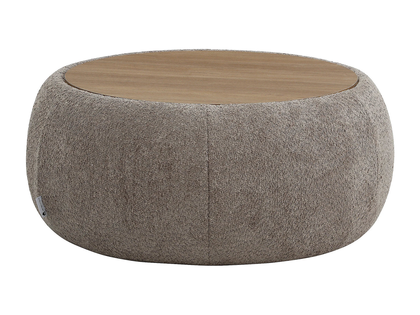 Table Basse Japandi Pouf Bouclette Marron - Sorieli