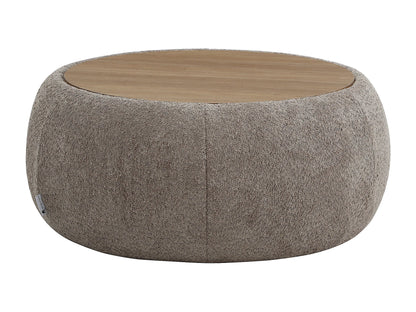 Table Basse Japandi Pouf Bouclette Marron - Sorieli