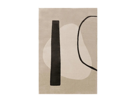 Tapis Japandi Crème Et Anthracite - Ida