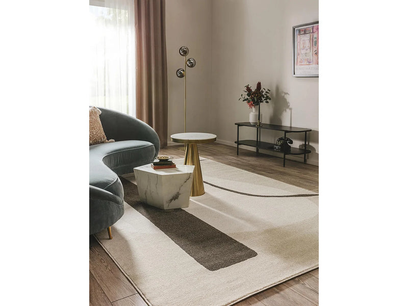Tapis Japandi Crème Et Anthracite - Ida