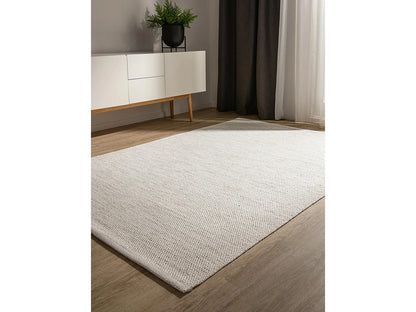 Tapis Japandi Coton Tissé Main Crème - Ron
