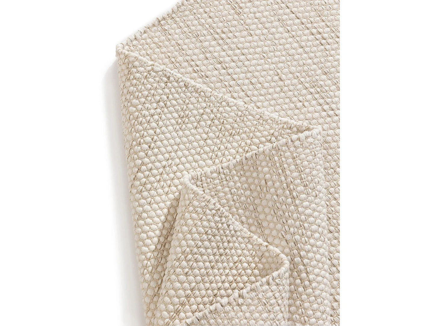 Tapis Japandi Coton Tissé Main Crème - Ron