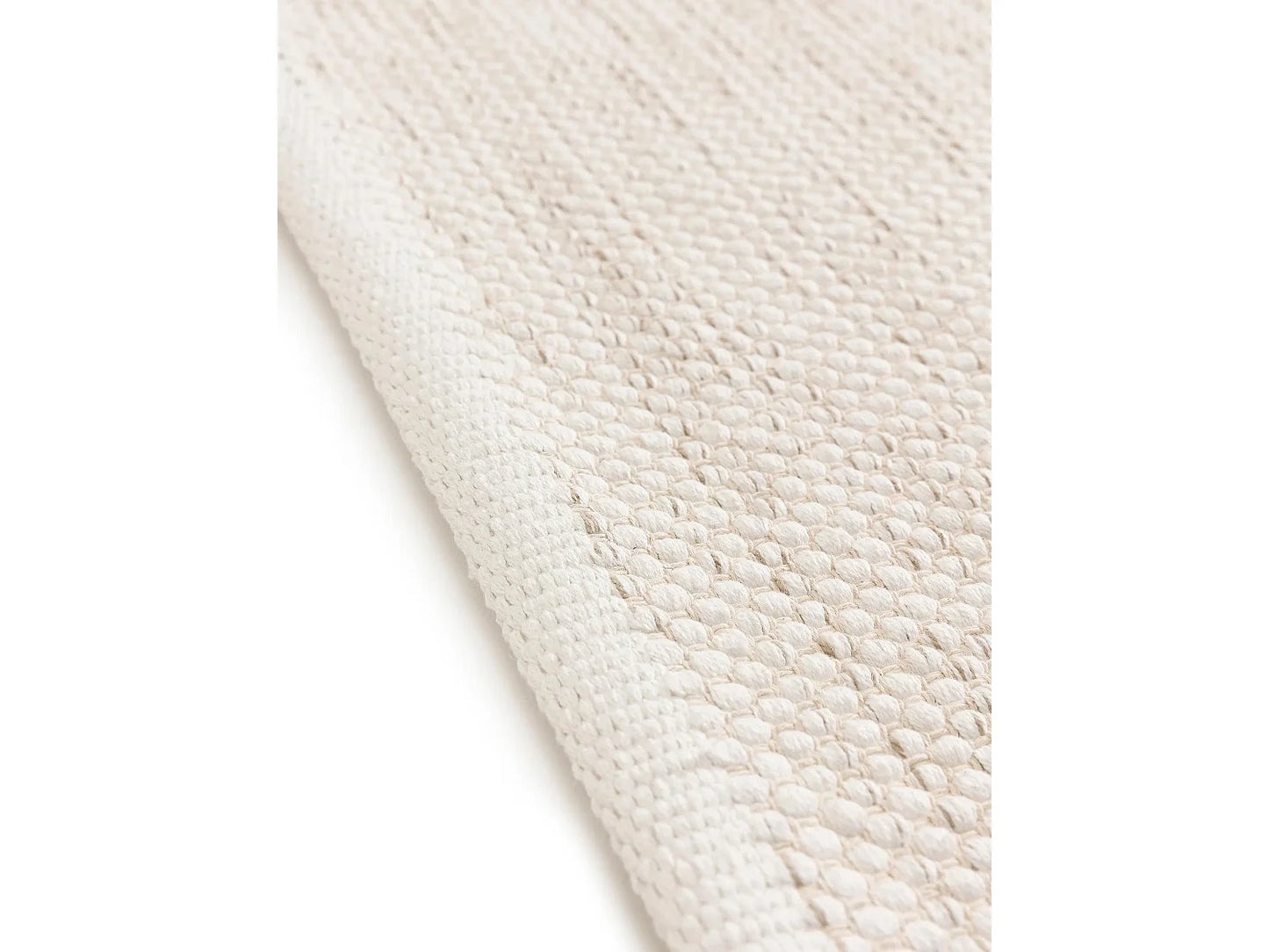 Tapis Japandi Coton Tissé Main Crème - Ron
