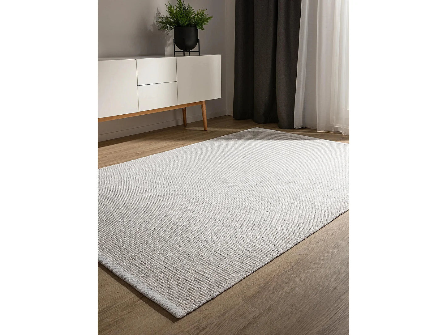 Tapis Japandi XXL Coton Blanc - Ron