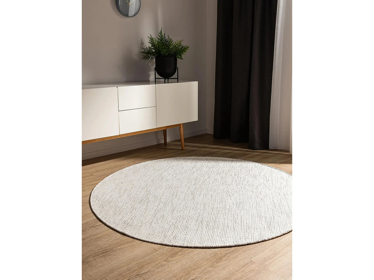 Tapis Rond Japandi Coton Crème - Ron