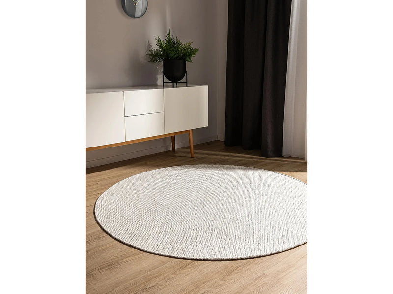 Grand Tapis Rond Japandi Coton Crème - Ron
