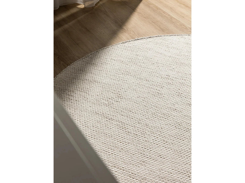 Grand Tapis Rond Japandi Coton Crème - Ron