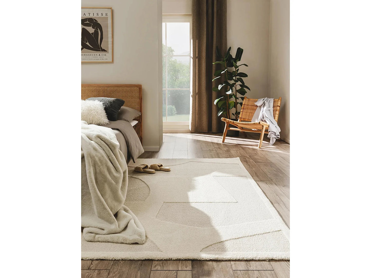 Tapis Japandi Doux Crème Beige 160x230 - Eve