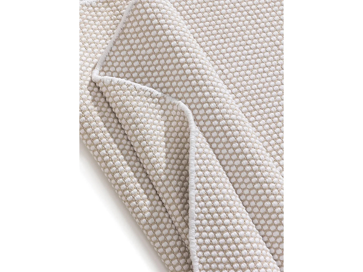 Petit Tapis Rond Japandi Coton Blanc - Ron