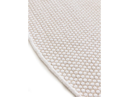 Petit Tapis Rond Japandi Coton Blanc - Ron