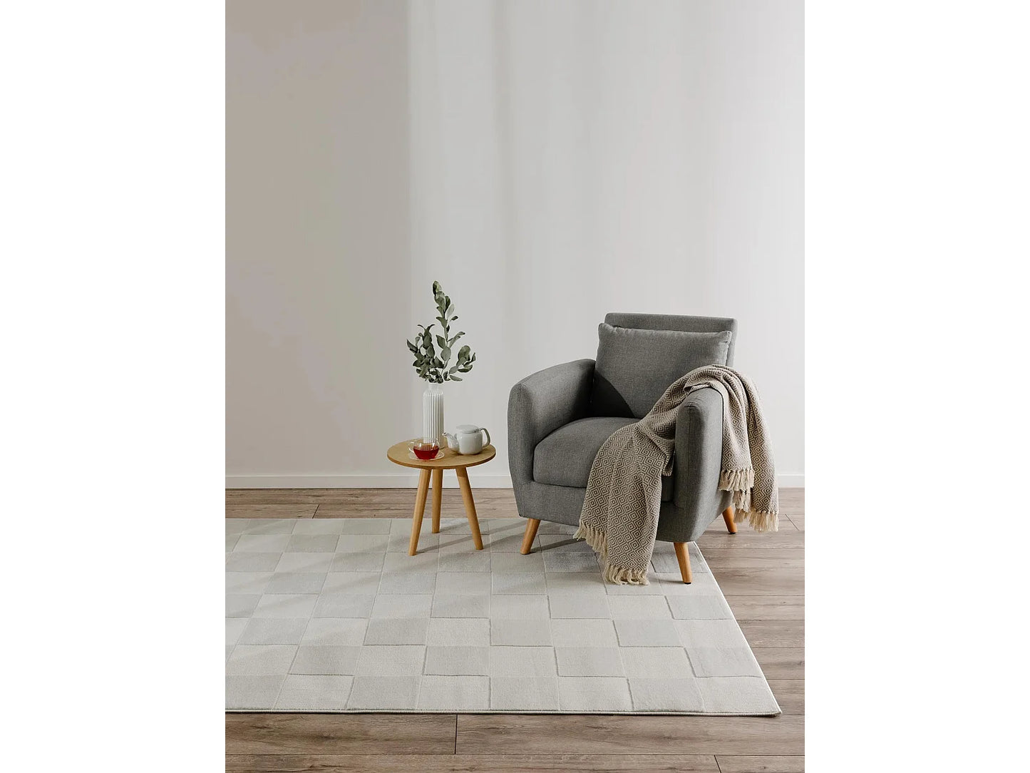 Tapis Japandi Crème Grande Taille - Claire
