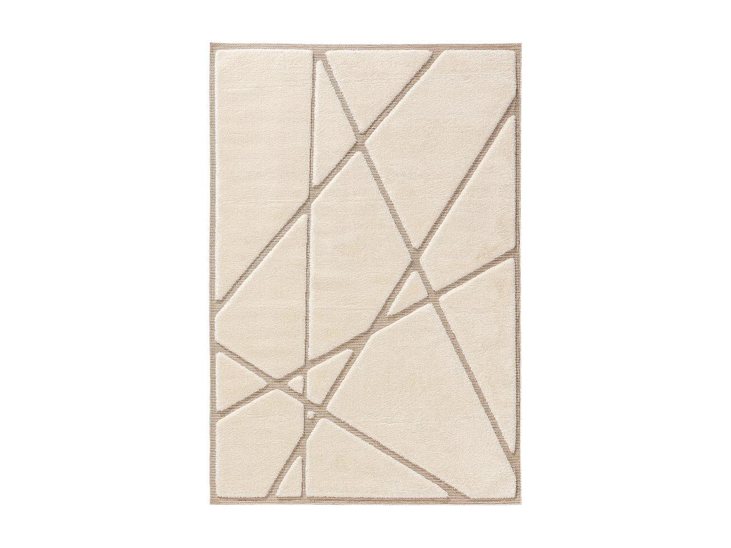 Tapis Japandi Texture Crème Beige - Elvy