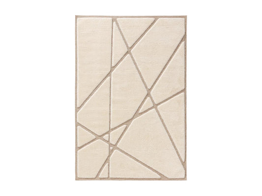 Tapis Japandi Texture Crème Beige - Elvy