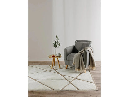 Tapis Japandi Texture Crème Beige - Elvy