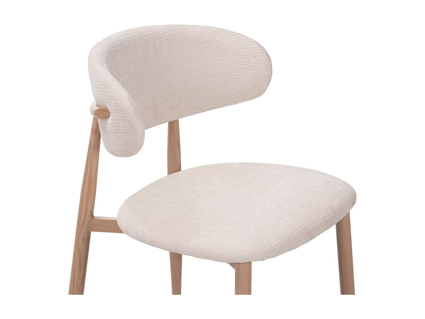 Lot 2 Chaises Japandi Tissu Effet Chêne - Lea
