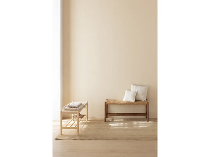 Banc Frêne Japandi Assise Tressée - Frêne