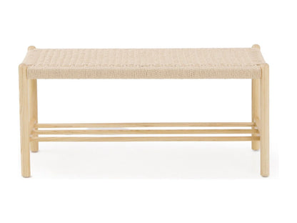 Banc Frêne Japandi Assise Tressée - Frêne