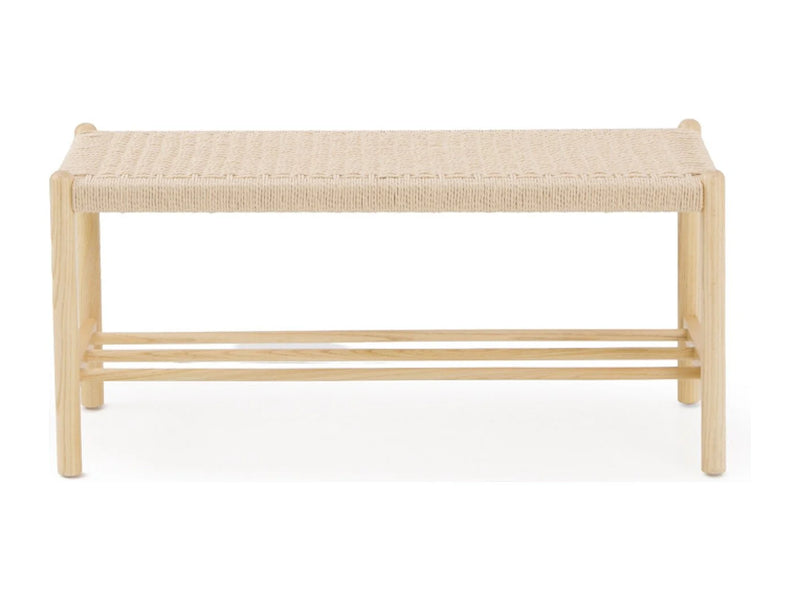 Banc Frêne Japandi Assise Tressée - Frêne