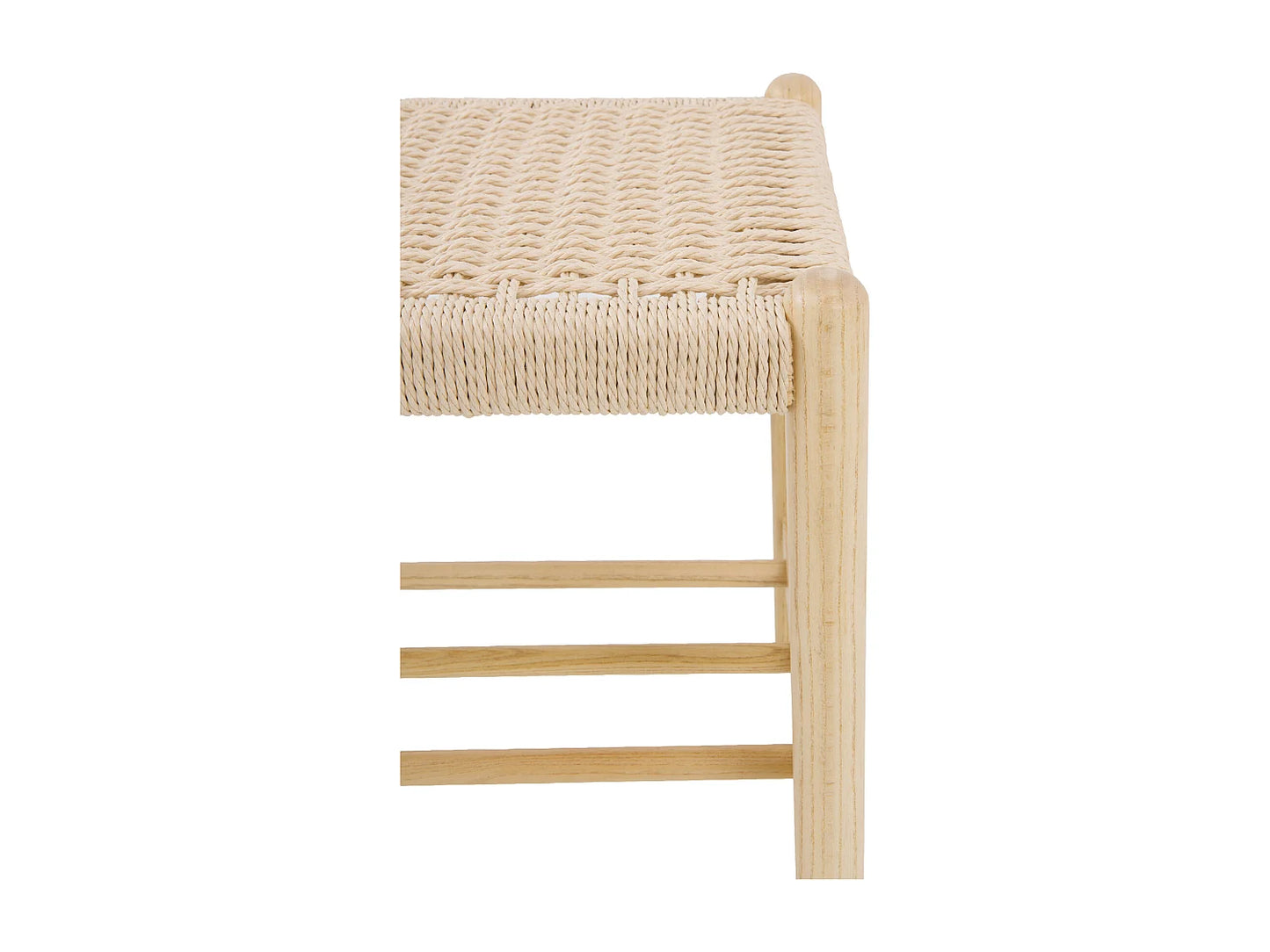 Banc Frêne Japandi Assise Tressée - Frêne