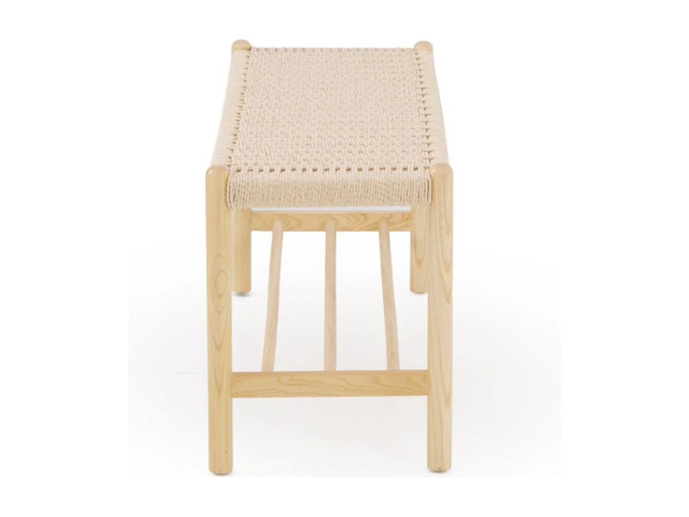 Banc Frêne Japandi Assise Tressée - Frêne