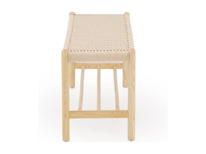 Banc Frêne Japandi Assise Tressée - Frêne