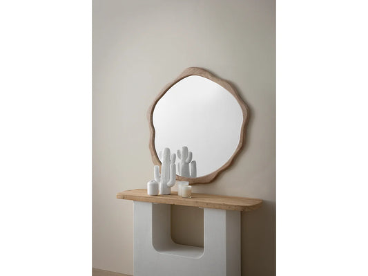 Miroir Irrégulier Japandi Cadre Hévéa - Hévéa