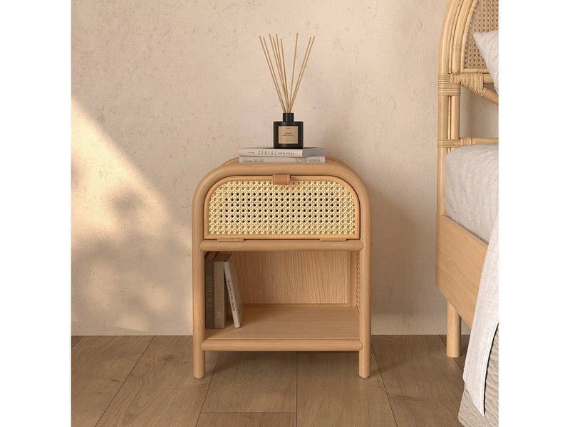 Table Chevet Japandi Tiroir Bois - Alata