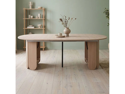 Table Ronde Japandi Extensible Bois Clair - Tulipa