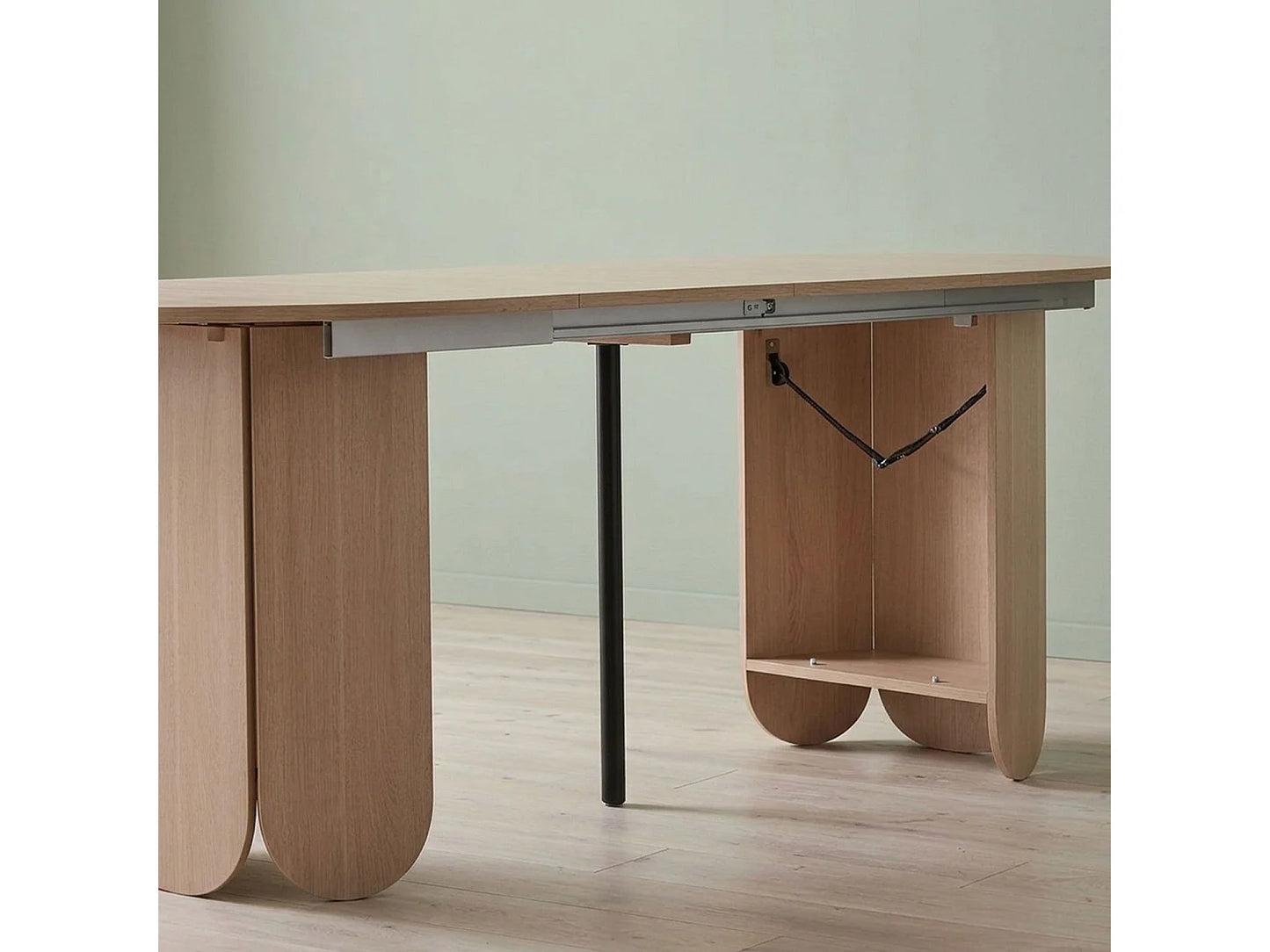Table Ronde Japandi Extensible Bois Clair - Tulipa