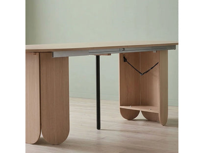Table Ronde Japandi Extensible Bois Clair - Tulipa