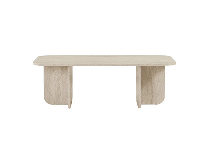 Table Basse Japandi Rectangulaire Effet Travertin - Becaj