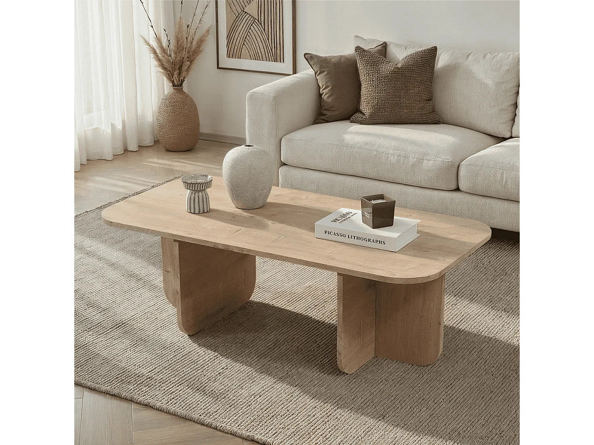 Table Basse Japandi Plateau Texturé Becaj - Becaj