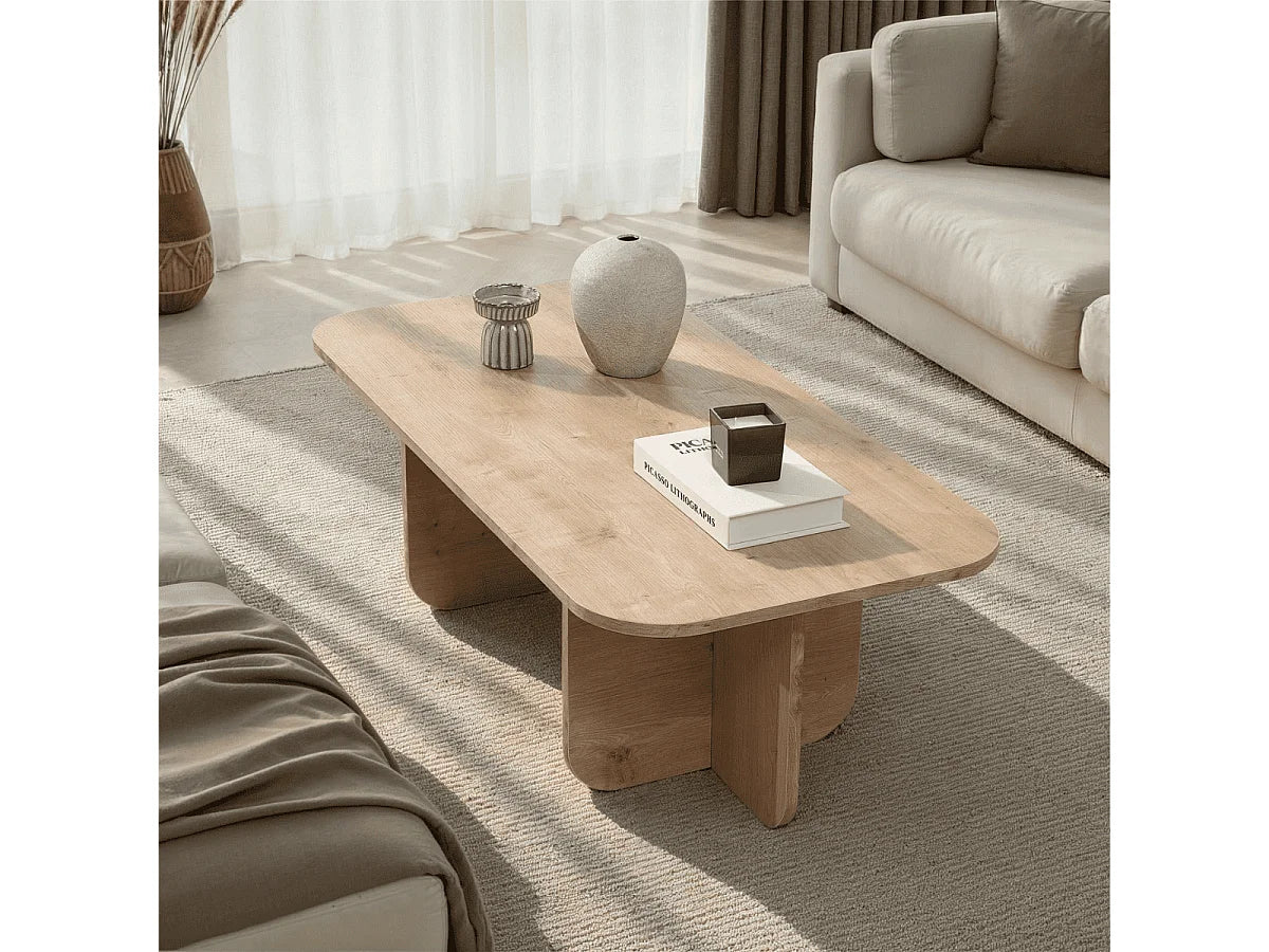 Table Basse Japandi Plateau Texturé Becaj - Becaj