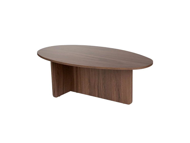 Table Basse Japandi Ovale Bois Foncé L125 - Anna