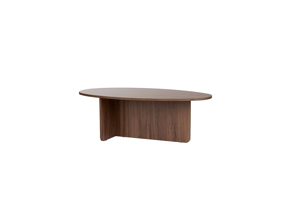 Table Basse Japandi Ovale Bois Foncé L125 - Anna