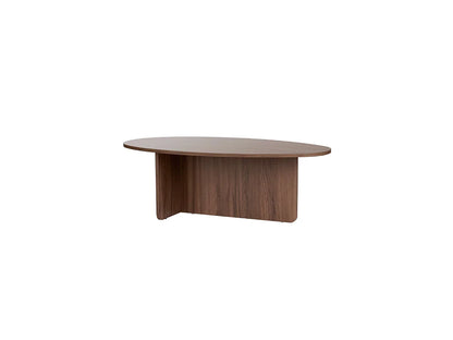 Table Basse Japandi Ovale Bois Foncé L125 - Anna