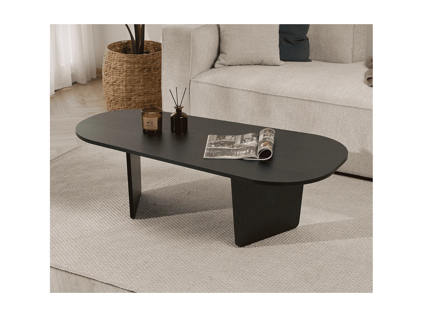 Table Basse Japandi Bords Arrondis L130 - Amelia