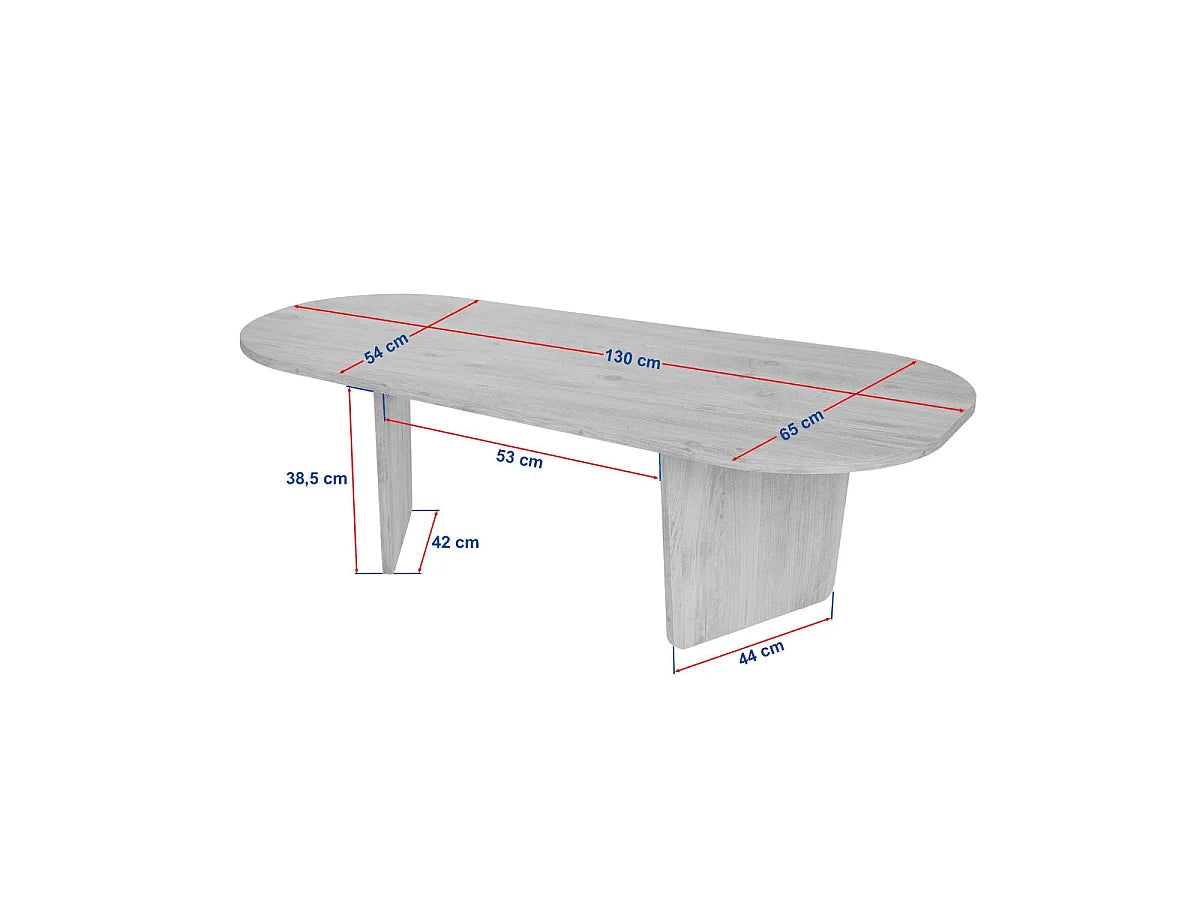 Table Basse Japandi Bords Arrondis L130 - Amelia