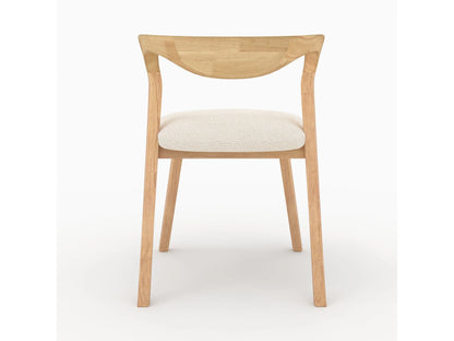Chaise Japandi Hévéa Clair Bouclée Crème - Vega