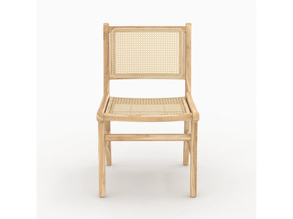 Lot 2 Chaises Japandi Teck Et Rotin - Kyla