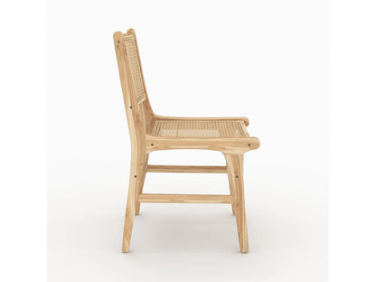 Lot 2 Chaises Japandi Teck Et Rotin - Kyla